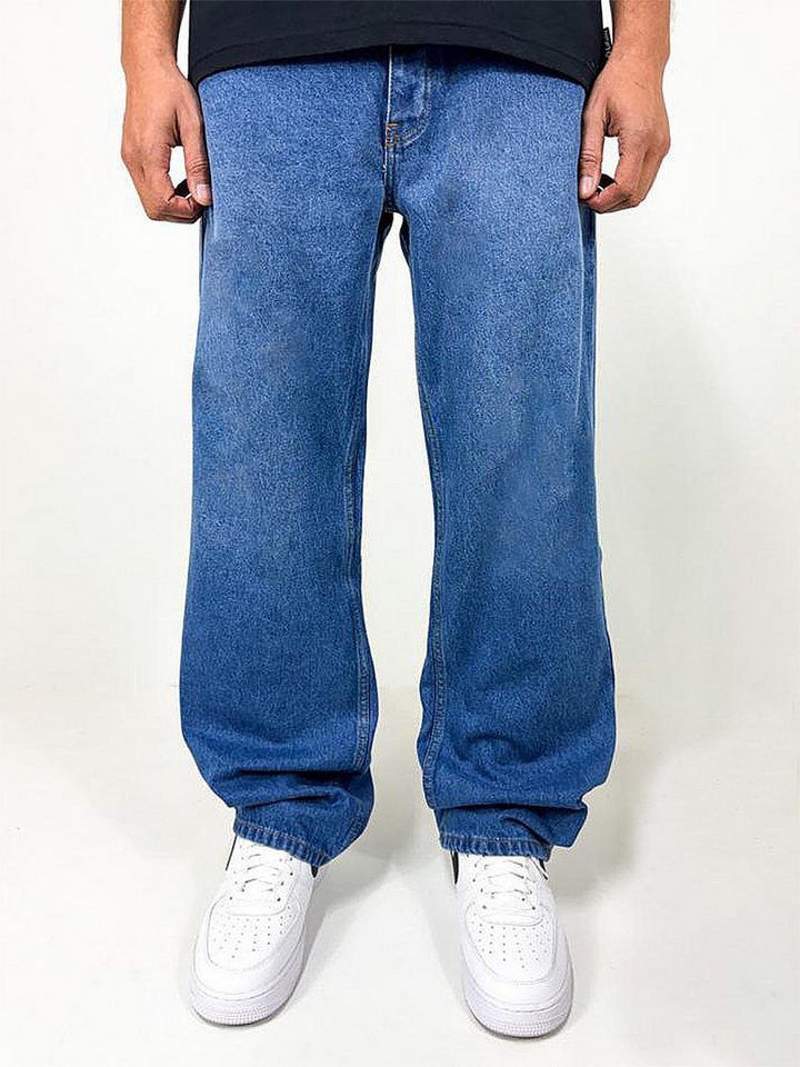 DADA Supreme Regular-fit-Jeans Weiter Denim Schnitt mit Stickerei und für Herren Baumwolle unifarben atmungsaktiv Knöpfe modisch-Style – Bild 2 von 5