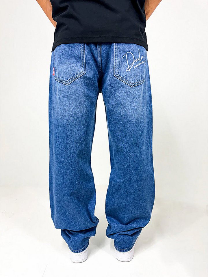 DADA Supreme Regular-fit-Jeans Weiter Denim Schnitt mit Stickerei und für Herren Baumwolle unifarben atmungsaktiv Knöpfe modisch-Style – Bild 4 von 5