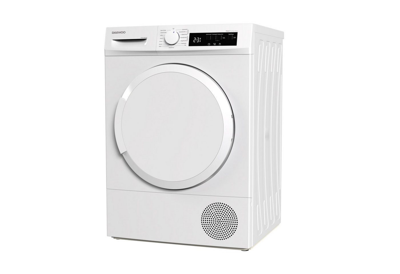 Daewoo Wärmepumpentrockner T7HT1WA3DE, LED-Trommelbeleuchtung, BabyCare, Knitterschutz – Bild 5 von 5