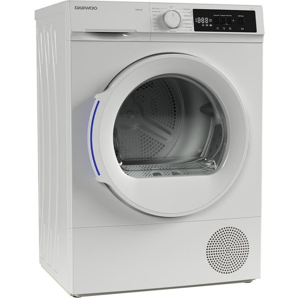 Daewoo Wärmepumpentrockner TD-BR7GP0WE0-DE, DrumLight, BabyCare, Knitterschutz, LED-Display