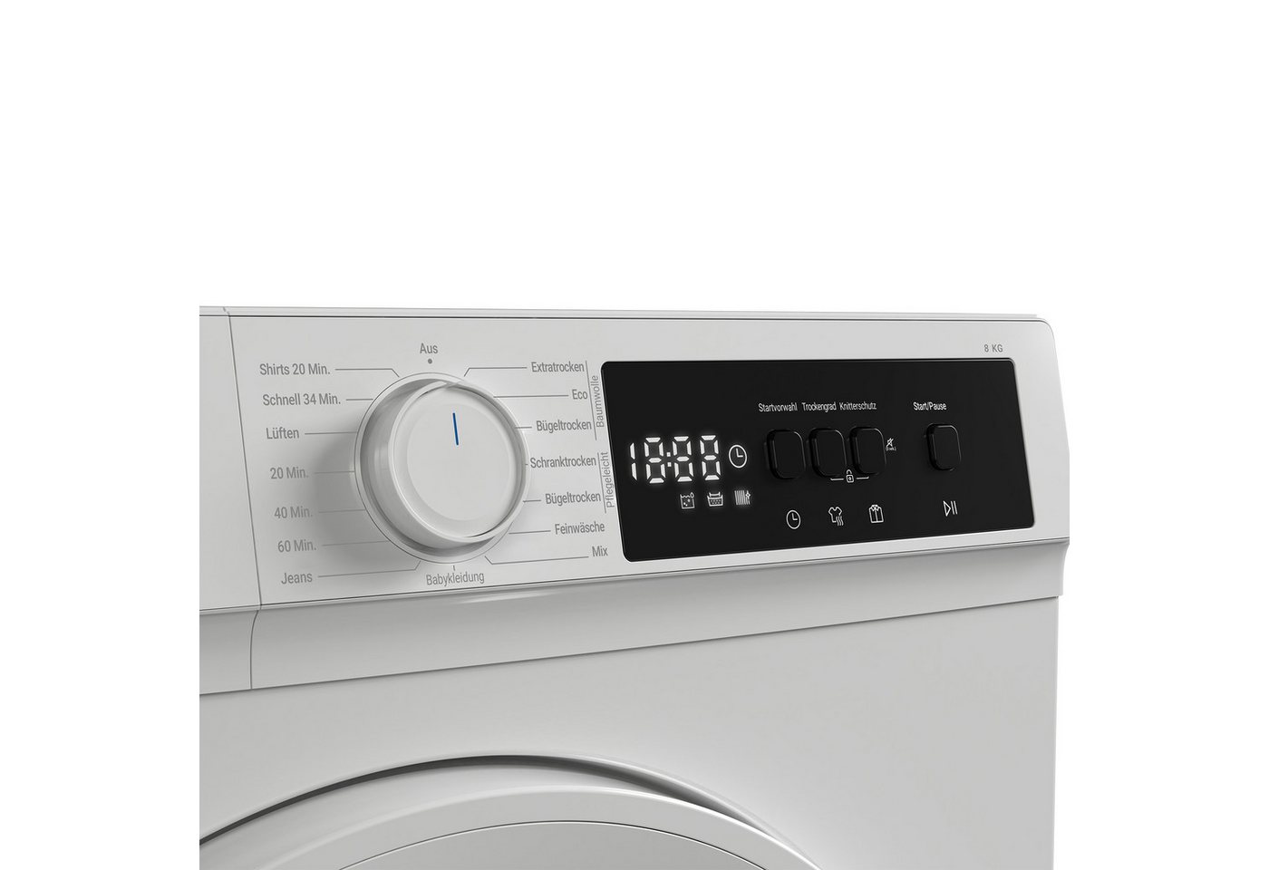 Daewoo Wärmepumpentrockner TD-BR7GP0WE0-DE, DrumLight, BabyCare, Knitterschutz, LED-Display – Bild 4 von 5
