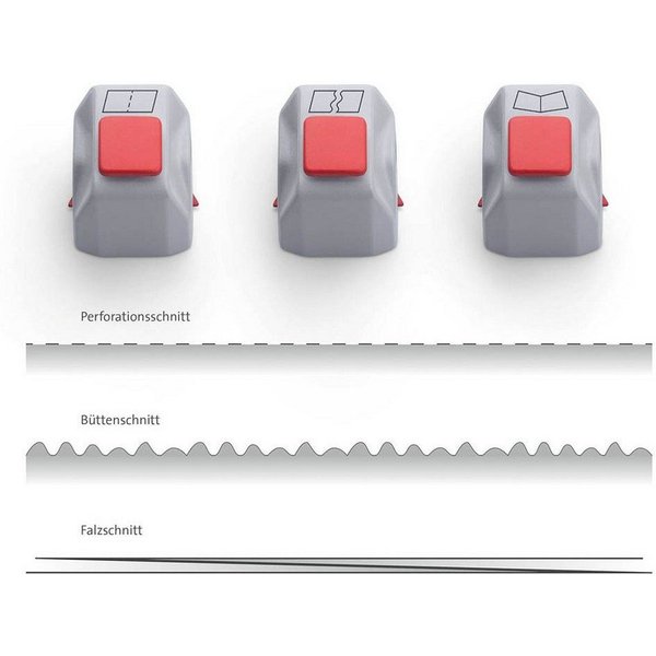 DAHLE Rollenschneidemaschine 3 Messerköpfe Creativ-Set für Rollenschneider 508 (3. Generation), Geeignet für Büttenschnitt, Falzen, Perforieren