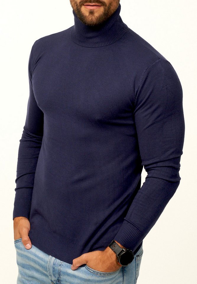 DAILY COTTON Rollkragenpullover als Feinstrick Pulli in Slim Fit für Herren Männer Winterpullover - Casual & Business Look Rolli – Bild 4 von 5
