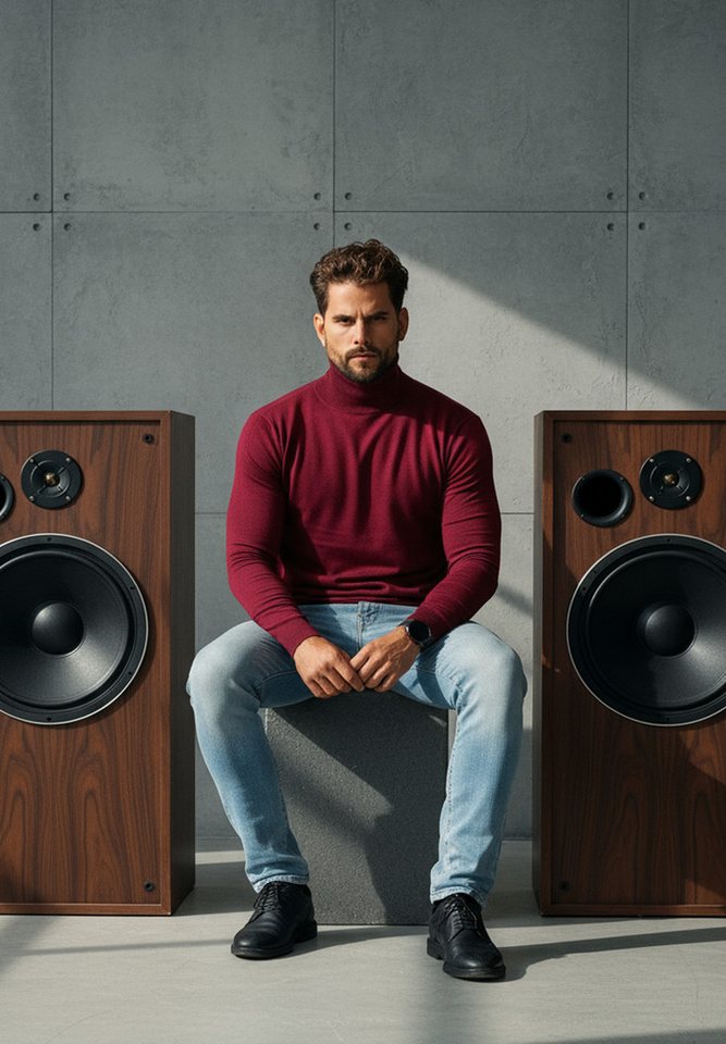 DAILY COTTON Rollkragenpullover als Feinstrick Pulli in Slim Fit für Herren Männer Winterpullover - Casual & Business Look Rolli – Bild 3 von 5