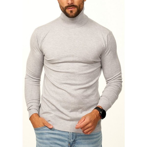 DAILY COTTON Rollkragenpullover als Feinstrick Pulli in Slim Fit für Herren Männer Winterpullover - Casual & Business Look Rolli