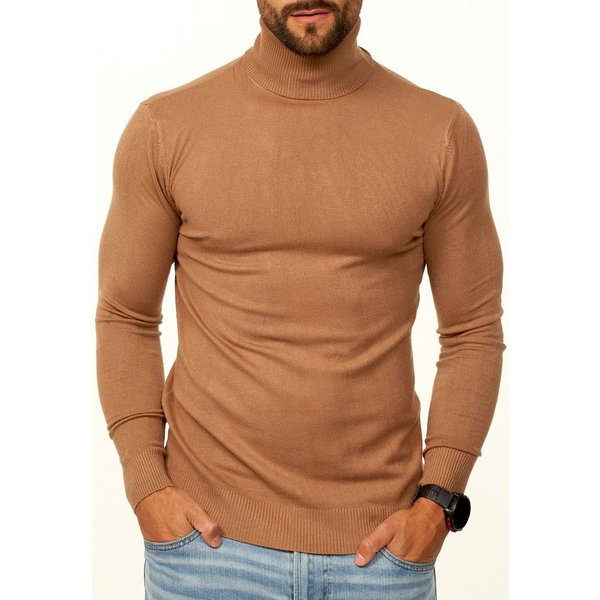 DAILY COTTON Rollkragenpullover als Feinstrick Pulli in Slim Fit für Herren Männer Winterpullover - Casual & Business Look Rolli