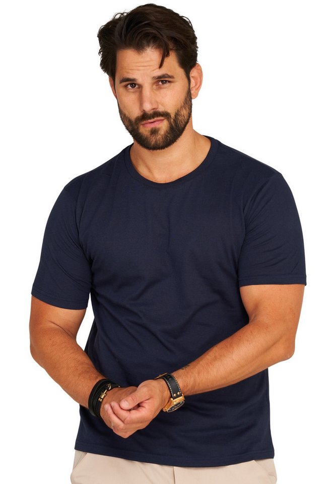 DAILY COTTON T-Shirt BASETEEO (Packung, 3er-Pack) Herren Basic Kurzarm Rundhals Shirt Crew-Neck O-Ausschnitt – Bild 3 von 5