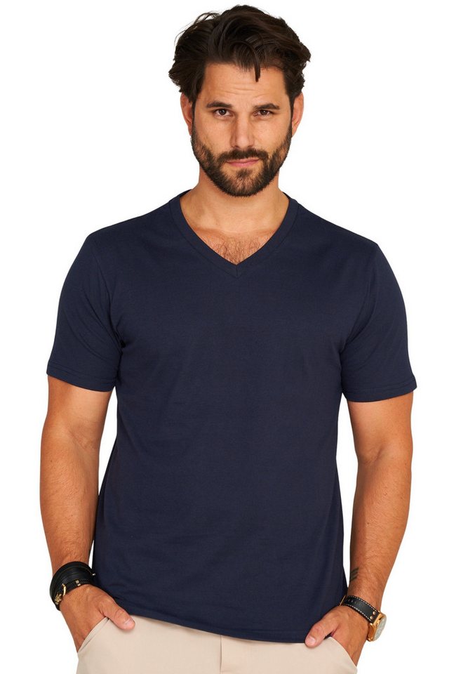 DAILY COTTON T-Shirt BASETEEV (Packung, 3er-Pack) Herren Basic Kurzarm Shirt V-Neck V-Ausschnitt – Bild 3 von 5