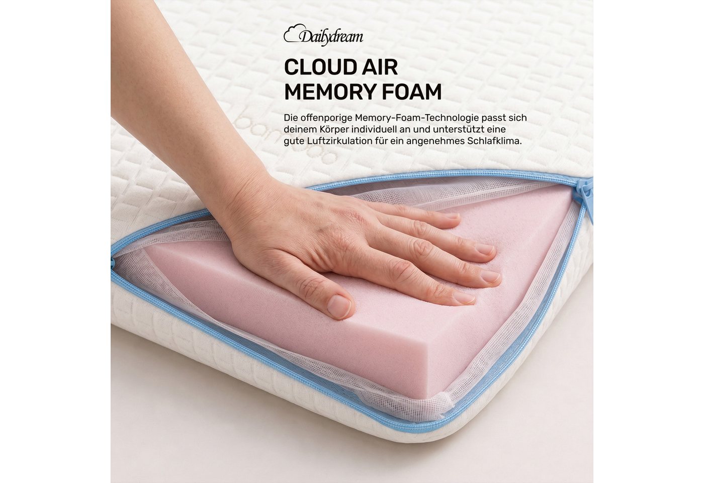 Dailydream, Topper Edition Lavendel, Memory Foam, H 1/2, Druckentlastend, (Lavendel Edition), Lavendel-Bezug: gemütliche Nächte & entspannte Wohlfühlmomente – Bild 2 von 5