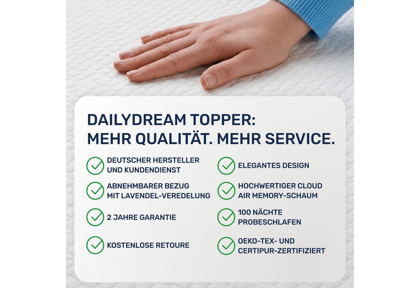 Dailydream, Topper Edition Lavendel, Memory Foam, H 1/2, Druckentlastend, (Lavendel Edition), Lavendel-Bezug: gemütliche Nächte & entspannte Wohlfühlmomente – Bild 4 von 5