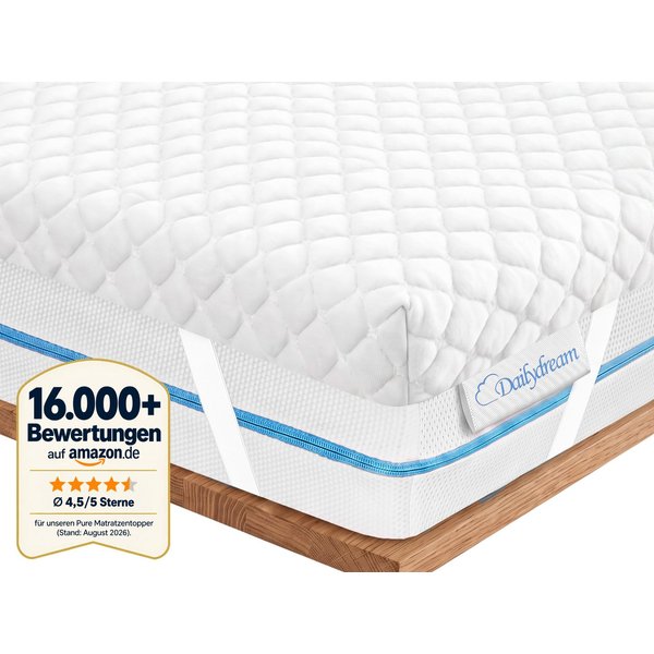 Dailydream, Topper, Edition Pure, Viscoschaum, Memory Foam, rutschfest, H1/2, (Pure Edition), wertet harte Matratzen auf und bietet einen erholsameren Schlaf