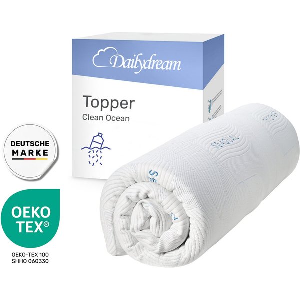 Dailydream, Topper, Edition Clean Ocean, Viscoschaum, Memory Foam, rutschfest, H1/2, (Ocean Clean Edition), Clean-Ocean: angenehmer Schlafkomfort & Unterstützun