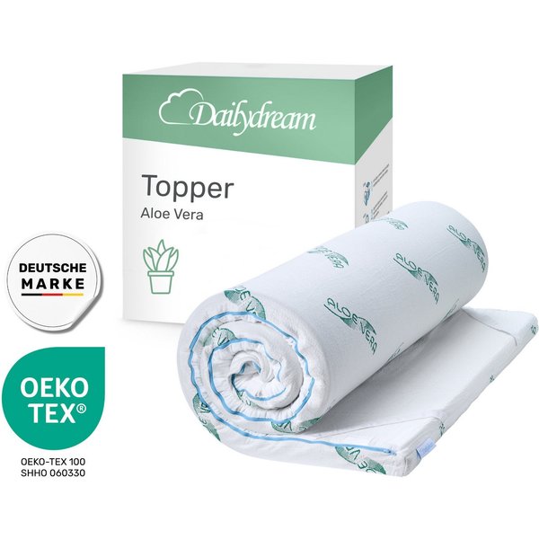 Dailydream, Topper Edition Aloe Vera, Memory Foam, H 1/2, Druckentlastend, (Aloe Vera Edition), Aloe-Vera-Bezug - angenehmes Schlafgefühl und erholsame Nächte