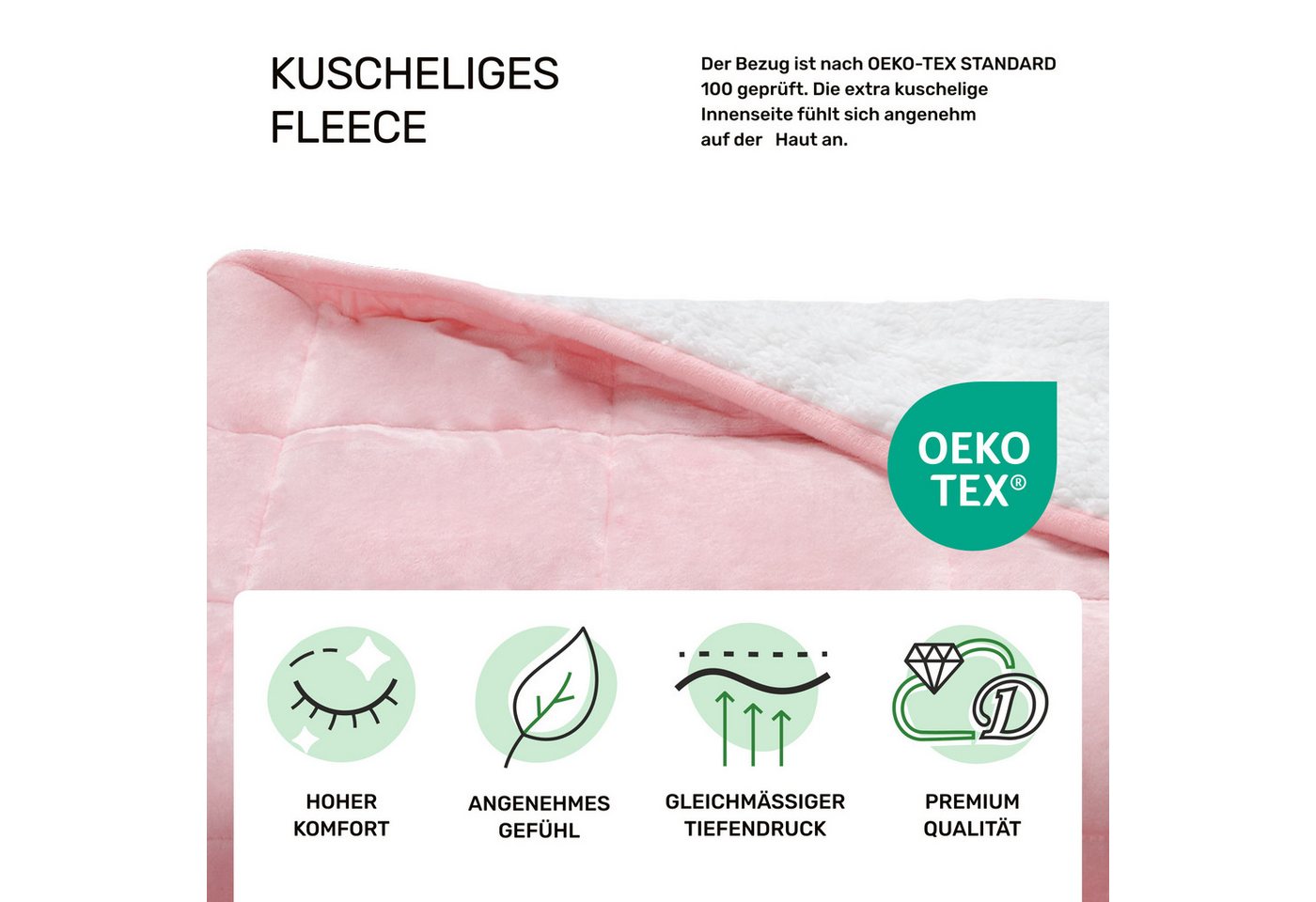 Dailydream Gewichtsdecke, beschwerte Therapiedecke für Erwachsene, 135x200 & 155x200 cm, Füllung: ungiftige Glasperlen, in verschiedenen Farben und Gewichten fü – Bild 4 von 5