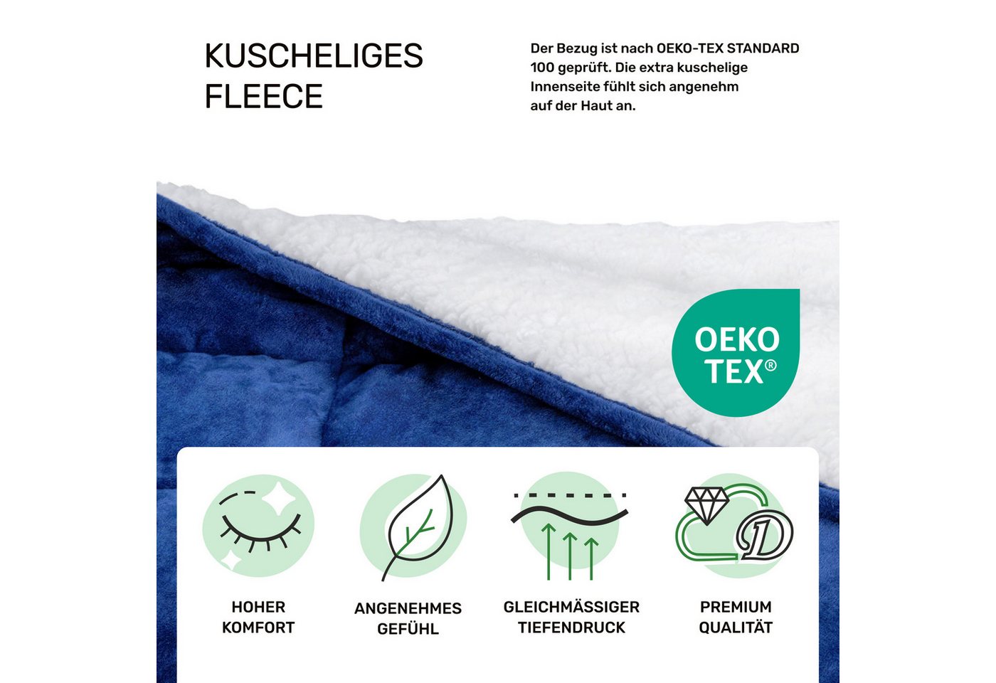 Dailydream Gewichtsdecke, beschwerte Therapiedecke für Erwachsene, 135x200 & 155x200 cm, Füllung: ungiftige Glasperlen, in verschiedenen Farben und Gewichten fü – Bild 4 von 5