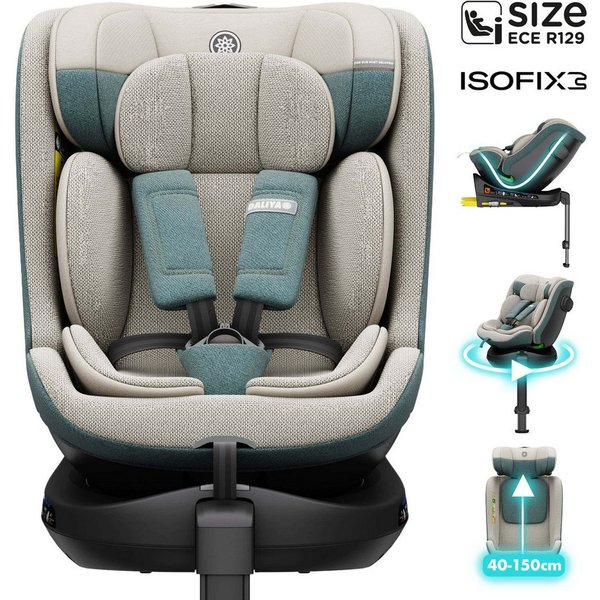 Daliya® Autokindersitz BRAVO i-Size Auto-Kindersitz, 360° drehbar, mitwachsend, atmungsaktiv, ab: ab Geburt, bis: bis 12 Jahre, ab: 40 cm, bis: 150 cm, (Neugebo
