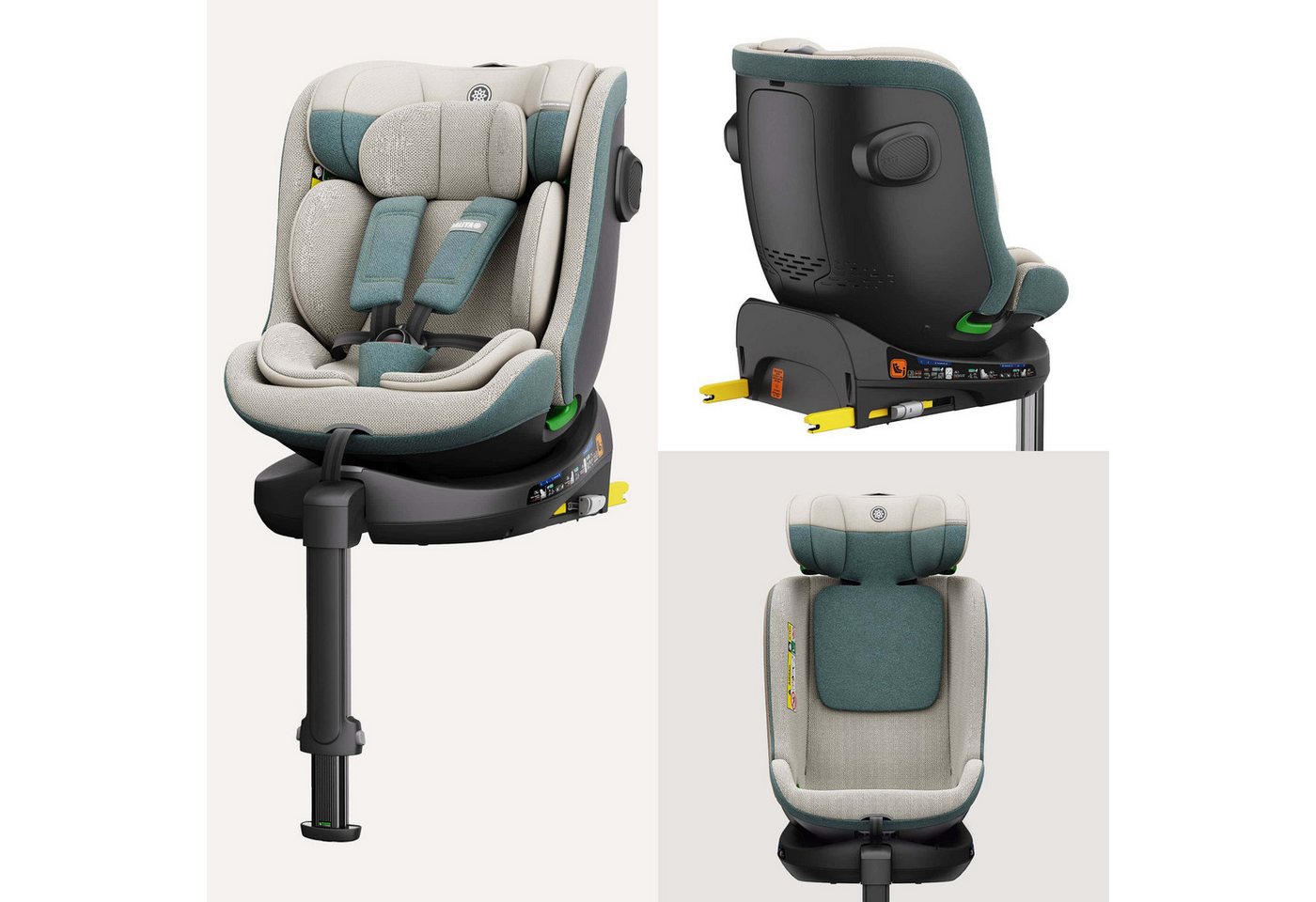Daliya® Autokindersitz BRAVO i-Size Auto-Kindersitz, 360° drehbar, mitwachsend, atmungsaktiv, ab: ab Geburt, bis: bis 12 Jahre, ab: 40 cm, bis: 150 cm, (Neugebo – Bild 2 von 5
