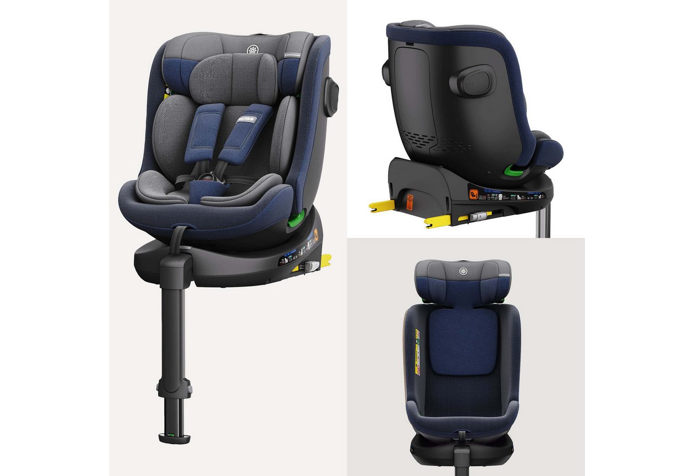 Daliya® Autokindersitz BRAVO i-Size Auto-Kindersitz, 360° drehbar, mitwachsend, atmungsaktiv, ab: ab Geburt, bis: bis 12 Jahre, ab: 40 cm, bis: 150 cm, (Neugebo – Bild 2 von 5