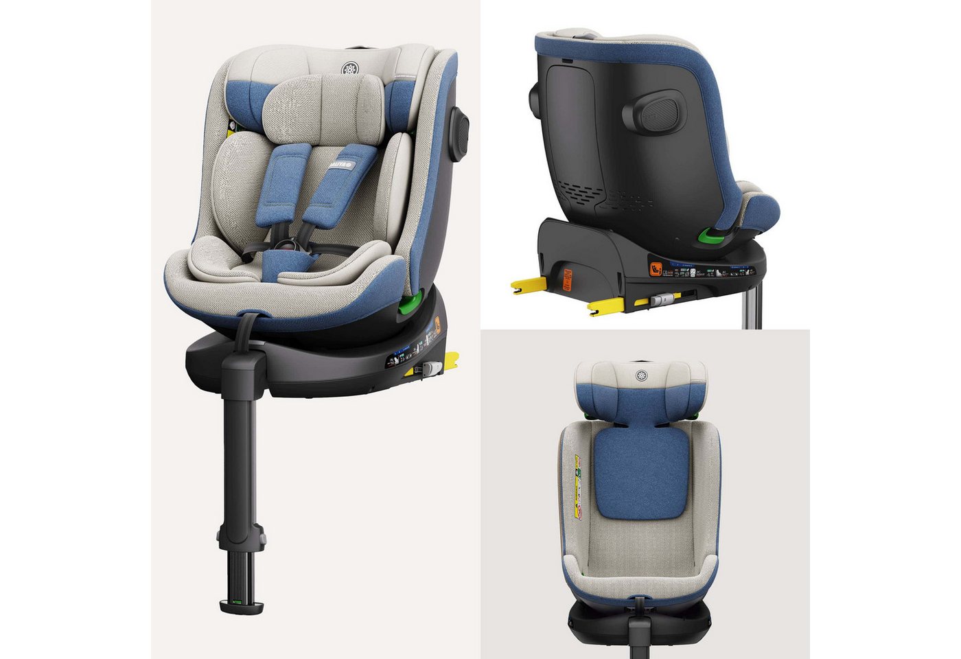 Daliya® Autokindersitz BRAVO i-Size Auto-Kindersitz, 360° drehbar, mitwachsend, atmungsaktiv, ab: ab Geburt, bis: bis 12 Jahre, ab: 40 cm, bis: 150 cm, (Neugebo – Bild 2 von 5