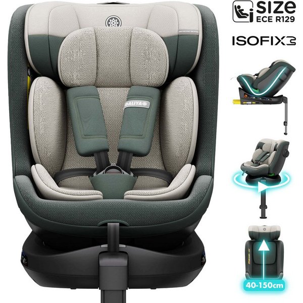Daliya® Autokindersitz BRAVO i-Size Auto-Kindersitz, 360° drehbar, mitwachsend, atmungsaktiv, ab: ab Geburt, bis: bis 12 Jahre, ab: 40 cm, bis: 150 cm, (Neugebo