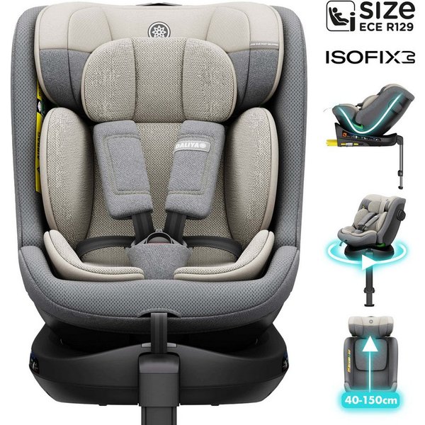 Daliya® Autokindersitz BRAVO i-Size Auto-Kindersitz, 360° drehbar, mitwachsend, atmungsaktiv, ab: ab Geburt, bis: bis 12 Jahre, ab: 40 cm, bis: 150 cm, (Neugebo