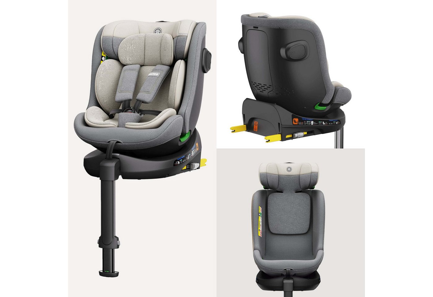 Daliya® Autokindersitz BRAVO i-Size Auto-Kindersitz, 360° drehbar, mitwachsend, atmungsaktiv, ab: ab Geburt, bis: bis 12 Jahre, ab: 40 cm, bis: 150 cm, (Neugebo – Bild 2 von 5
