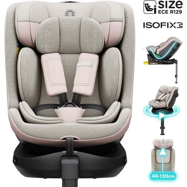Daliya® Autokindersitz BRAVO i-Size Auto-Kindersitz, 360° drehbar, mitwachsend, atmungsaktiv, ab: ab Geburt, bis: bis 12 Jahre, ab: 40 cm, bis: 150 cm, (Neugebo