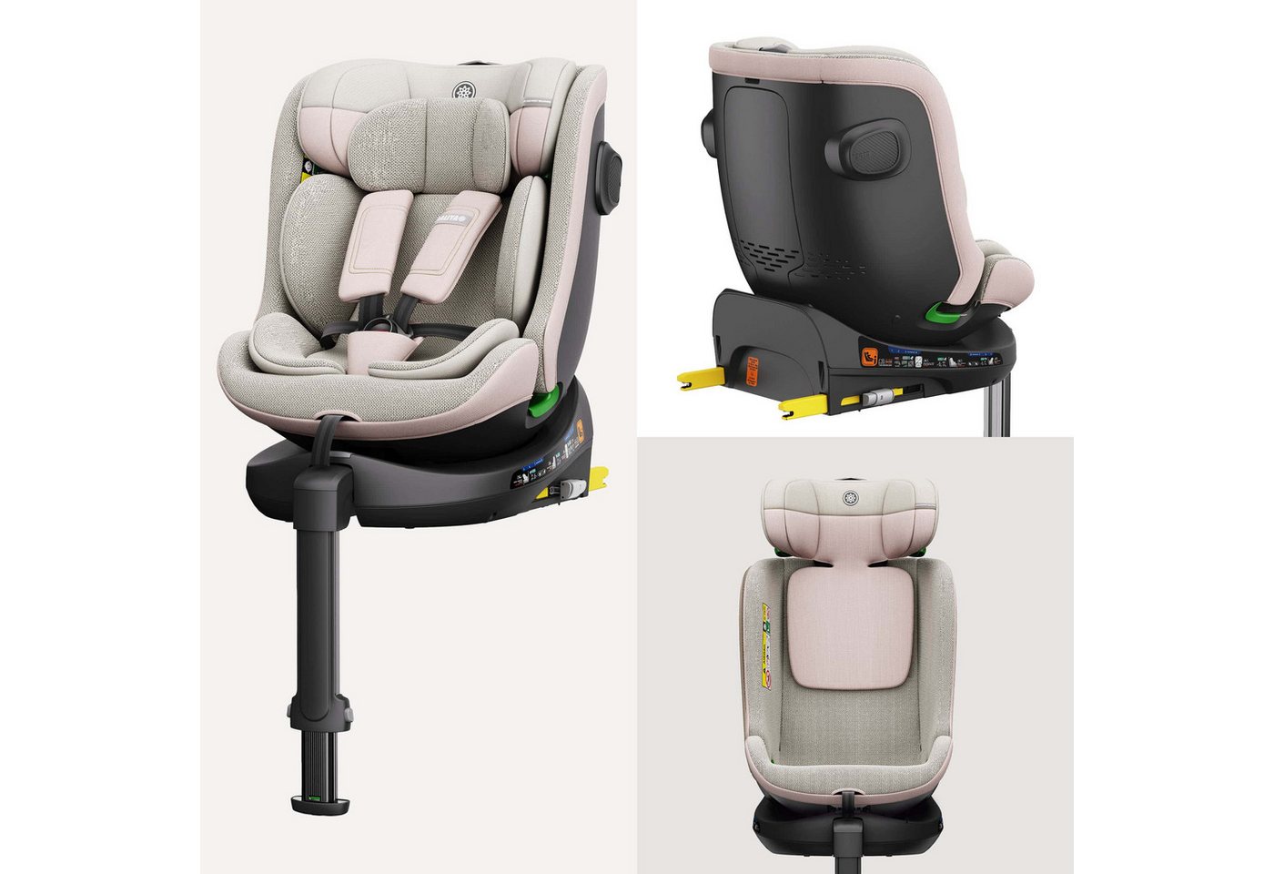 Daliya® Autokindersitz BRAVO i-Size Auto-Kindersitz, 360° drehbar, mitwachsend, atmungsaktiv, ab: ab Geburt, bis: bis 12 Jahre, ab: 40 cm, bis: 150 cm, (Neugebo – Bild 2 von 5