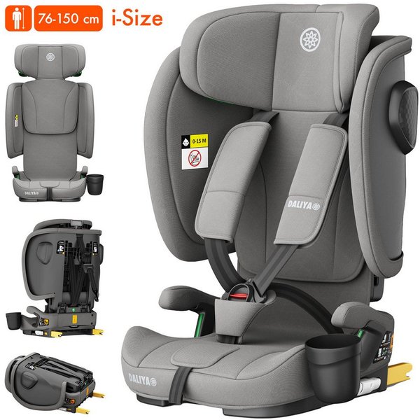 Daliya® Autokindersitz JOYMAX i-Size Auto-Kindersitz, ISOFIX, für Kinder 76-150 cm, 9-36 kg, ab: 1,5 Jahren, bis: 10 Jahre, ab: 76 cm, bis: 150 cm, (3-tlg), ISO