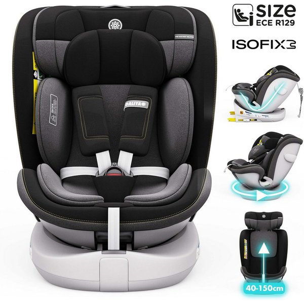 Daliya® Autokindersitz ROTAZIONE Kindersitz, Autositz, Kinderautositz, Babyschale, ab: ab Geburt, bis: bis 12 Jahre, ab: 40 cm, bis: 150 cm, 8-stufige Sitzneigu
