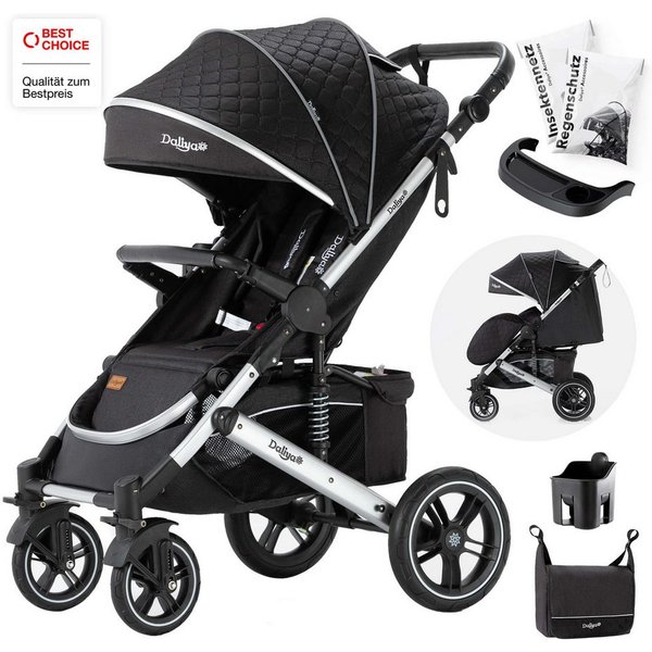 Daliya® Kinder-Buggy RAPIDY Buggy Kinderwagen, XXL Set, kompakt, Kinderbuggy, Sportwagen, (XXL 10-tlg. Komplettset, 10-tlg), Liegeposition, Fußsack, Spieltisch,