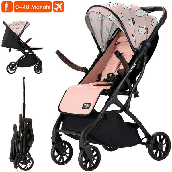 Daliya® Kinder-Buggy YOOPI Reisebuggy, kompakt faltbar, mit Teleskopgriff, Flugzeug Buggy, Stadt-Buggy, Reisebuggy, faltbar, Alurahmen, sicher, gefederte Räder