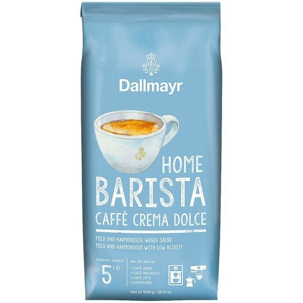 DALLMAYR Kaffee Home Barista Caffè Crema Dolce, 1000 g, ganze Bohnen