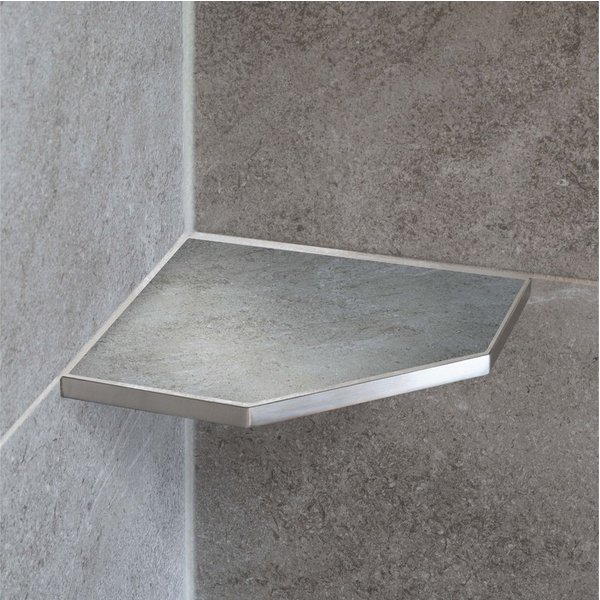 Dalsys Duschregal, Befliesbare Duschablage Ecke 200mm x 200mm Silber 1-tlg., Ablage zum Einfliesen, Edelstahl korrosionsbeständig, Bad Accessoires