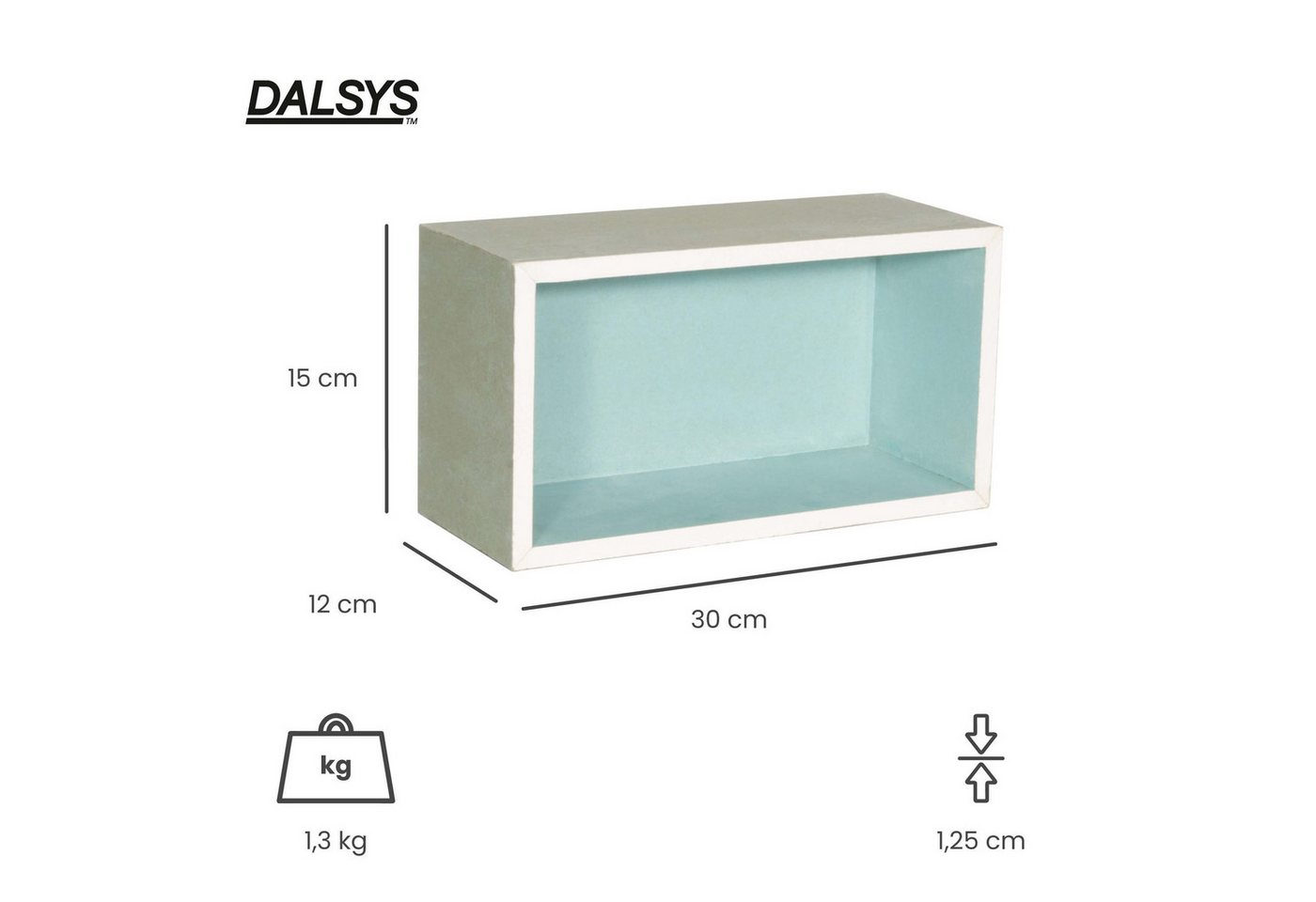 Dalsys Duschregal Wandnische Dusche, befliesbar für Bad und Wohnräume, 15 x 30 x 12cm 1-tlg., einbaufertige imprägnierte Gipskarton-Duschnische – Bild 2 von 5