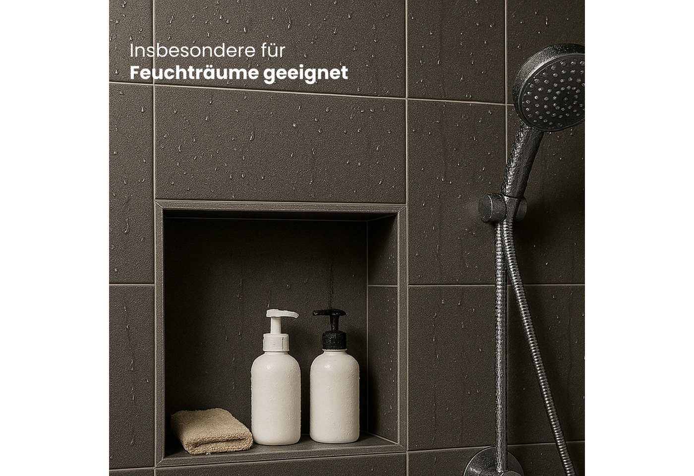 Dalsys Duschregal Wandnische Dusche, befliesbar für Bad und Wohnräume, 15 x 30 x 12cm 1-tlg., einbaufertige imprägnierte Gipskarton-Duschnische – Bild 5 von 5