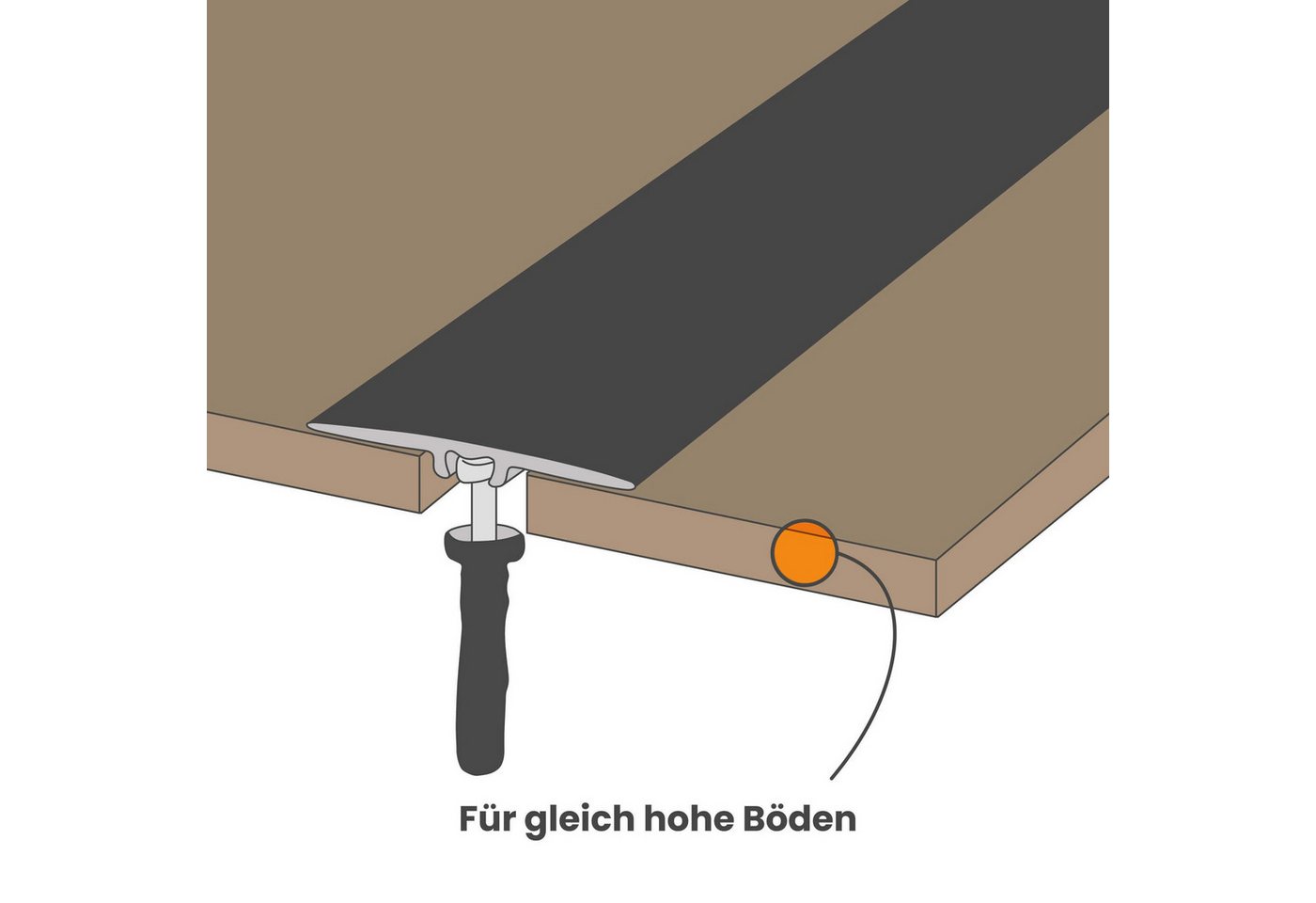 Dalsys Übergangsprofil flach zum Schrauben inkl. Befestigungsmaterial (90cm x 35mm in der Farbe Gold, 1-St), aus eloxiertem Aluminium – Bild 5 von 5