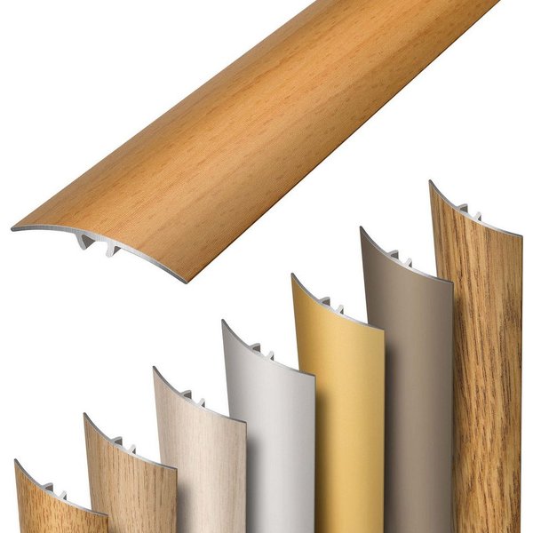 Dalsys Übergangsprofil selbstklebend, zum Stecken und verbinden (93cm x 30mm in der Farbe Buche, 1-St), aus Aluminium, Boden Übergangsleiste Höhenausgleich
