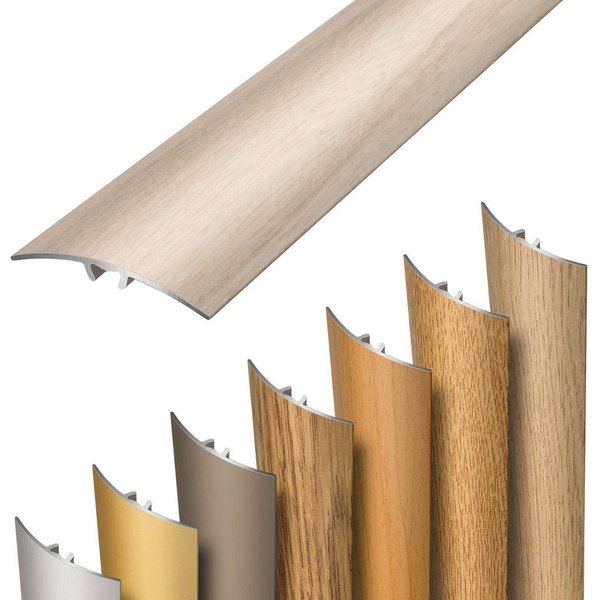 Dalsys Übergangsprofil selbstklebend, zum Stecken und verbinden (93cm x 30mm in der Farbe Land-Eiche, 1-St), aus Aluminium, Boden Übergangsleiste Höhenausgleich