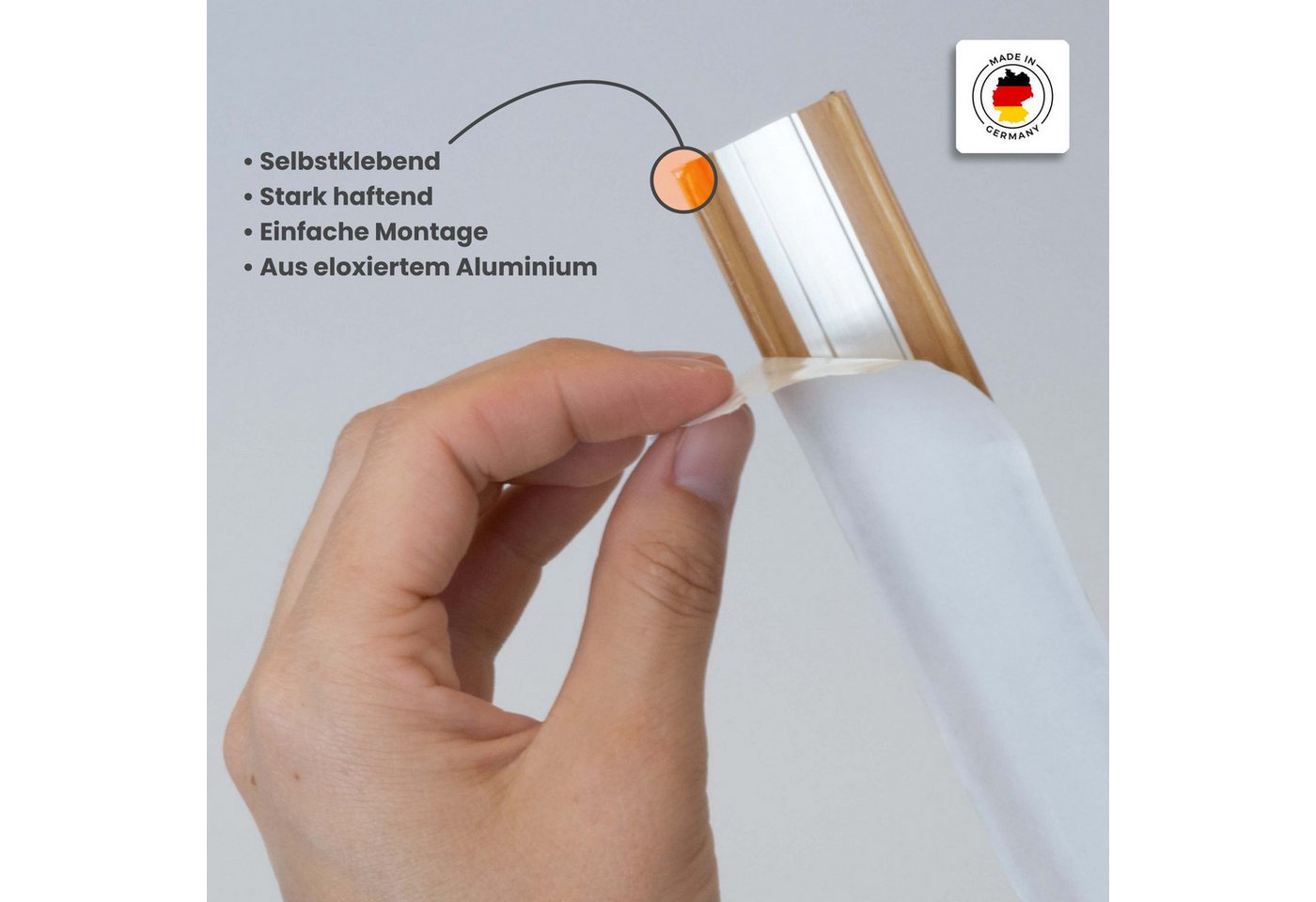Dalsys Übergangsprofil selbstklebendes Ausgleichprofil (100cm x 60mm in der Farbe Schwarz, 1-St), aus Aluminium, geeignet für u.a. Fliesen, Laminat und Parkett – Bild 3 von 5