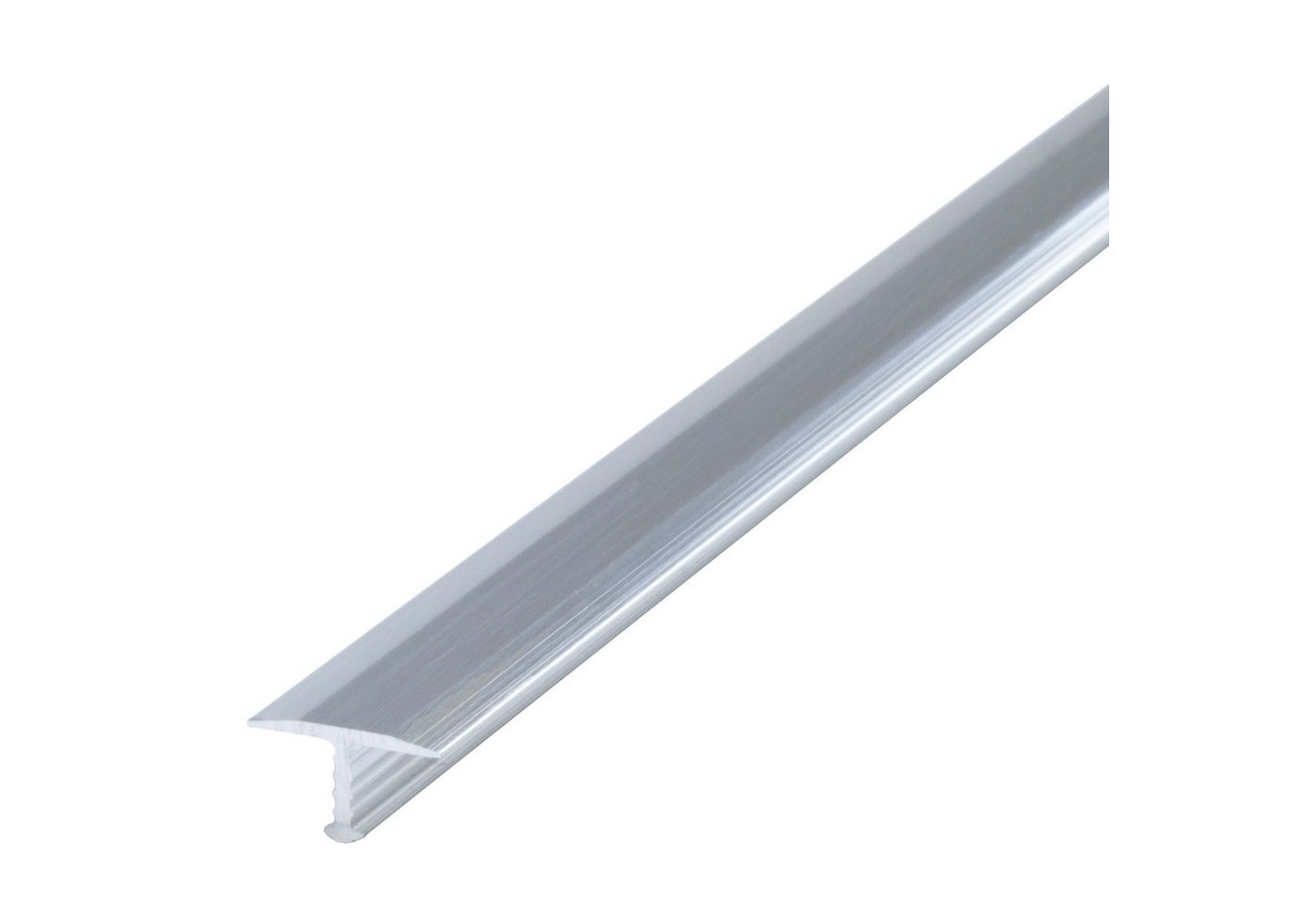 Dalsys Übergangsprofil T-Profil Übergangsprofil aus eloxiertem Aluminium (100 cm x 13 mm, Silber verchromt, 1-St), Bodenprofil – Bild 2 von 5