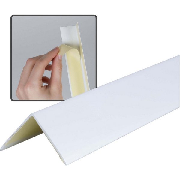 Dalsys Winkelprofil (Winkelprofil selbstklebend PVC 30x30mm, 100cm Weiß Eckschutzprofil, 1-St., Eckleiste, hoher Kantenschutz Wand), für Wohn- und Arbeitsbereic
