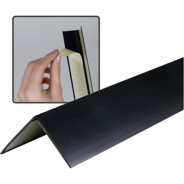 Dalsys Winkelprofil (Winkelprofil selbstklebend PVC 30x30mm, 100cm Schwarz Eckschutzprofil, 1-St., Eckleiste, hoher Kantenschutz Wand), für Wohn- und Arbeitsber