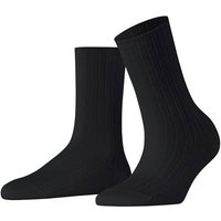 Falke Damen FALKE Cotton Rib SO, Größe 35-38 in Schwarz