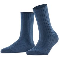 Falke Damen FALKE Cotton Rib SO, Größe 35-38 in Blau