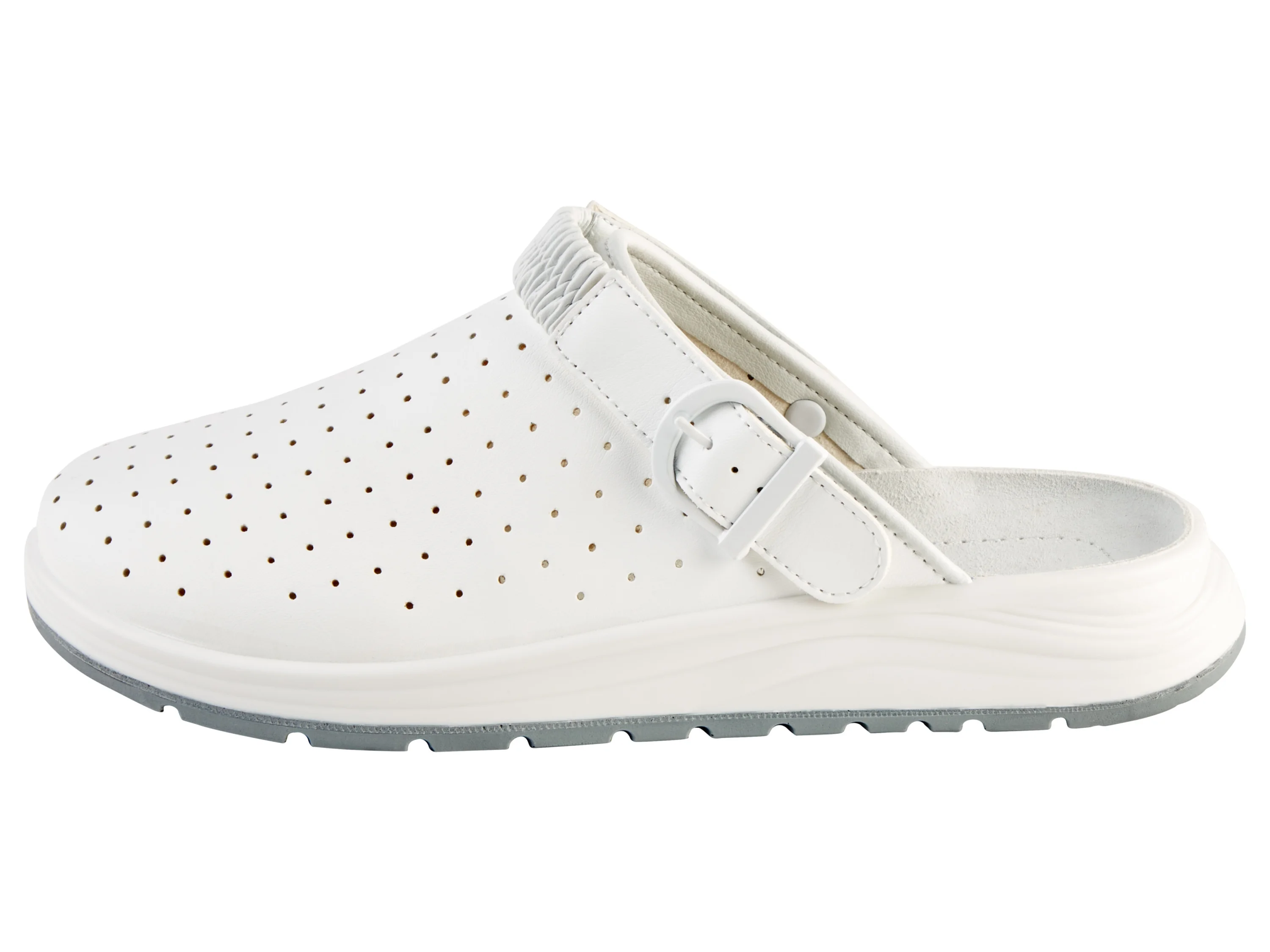 Damen Herren Berufsschuh Clog (Creme, 45) – Bild 2 von 3