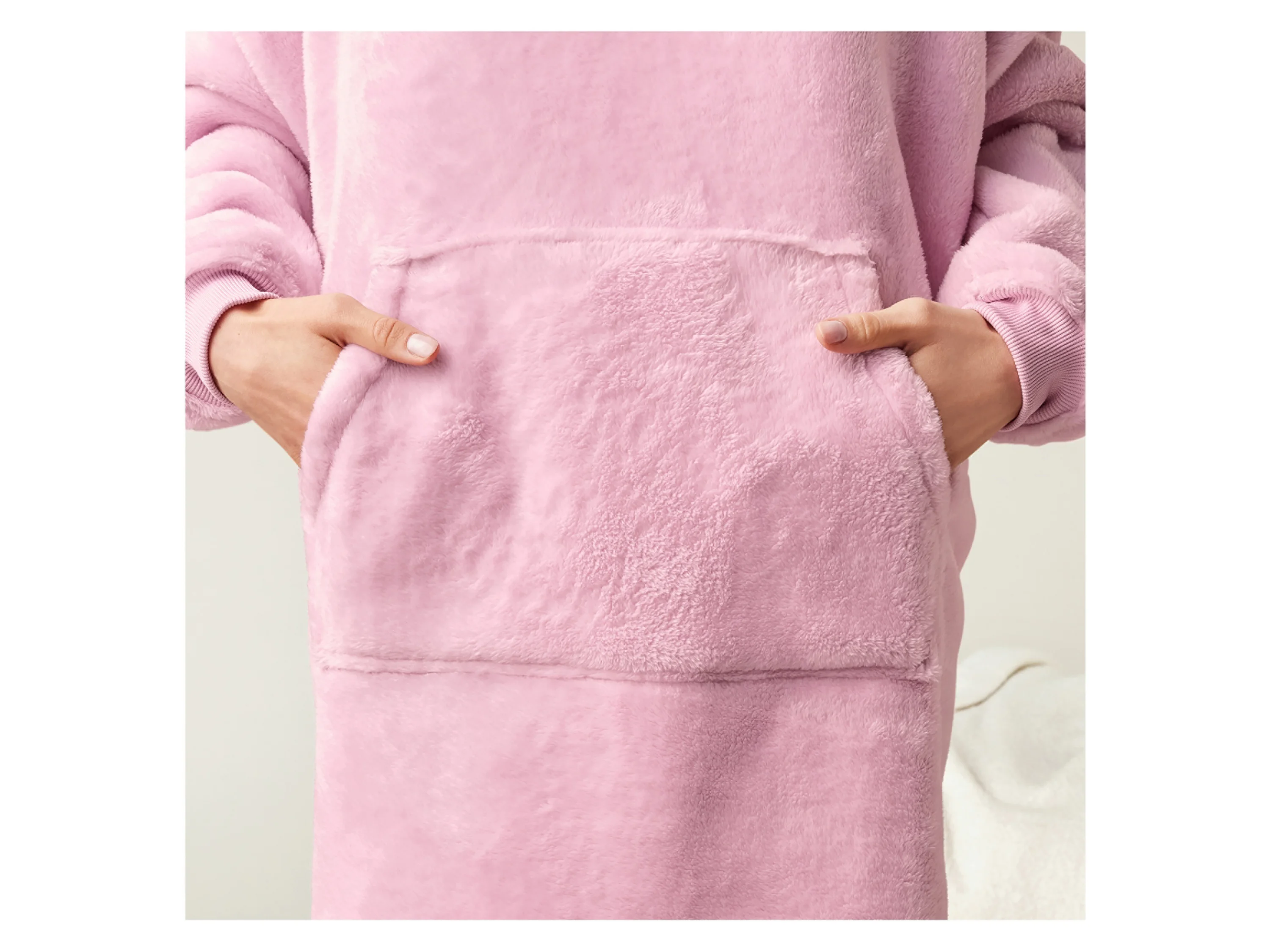 Damen Herren Pullover Oversize (Pink, S/M) – Bild 4 von 4