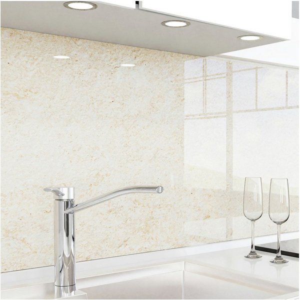 danario Küchenrückwand Folie selbstklebend, Glasoptik, Spritzschutz Küche, ablösbar - 0,8 mm
