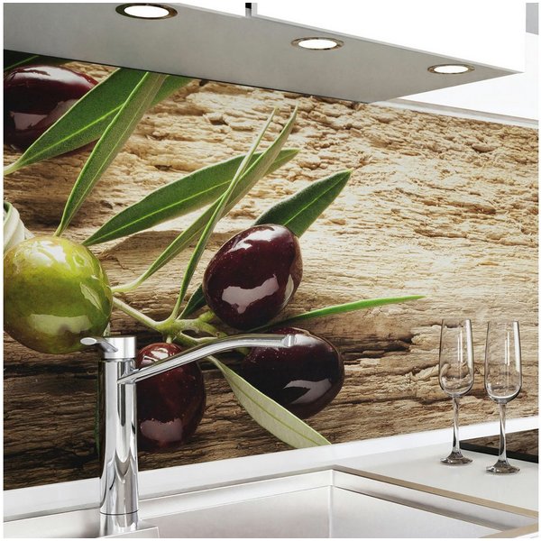 danario Küchenrückwand Folie selbstklebend - Matt - Spritzschutz Küche - versteift & robust