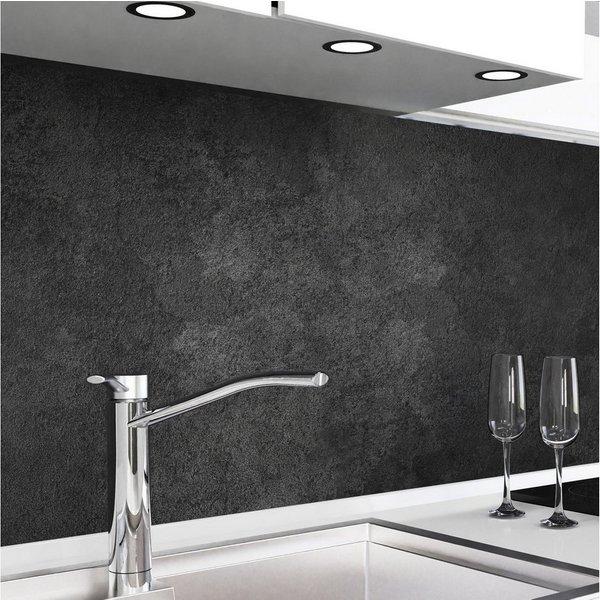 danario Küchenrückwand Folie selbstklebend - Matt - Spritzschutz Küche - versteift & robust